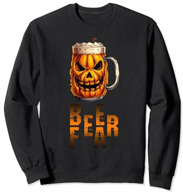 Beer Fear Tasse à bière en forme de citrouille Jack O Lantern Mug Halloween Sweatshirt
