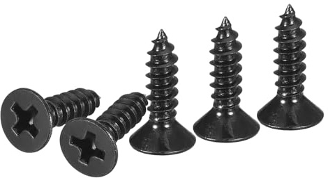DTGN 50Pcs #6x1/2 Flat Head Wood Screws, 304 Stainless Steel Phillips Self Tapping Screws - Good for Woodworking, Furniture - Black