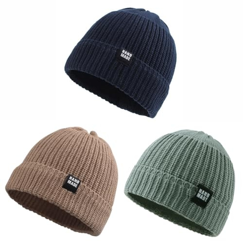 Pesaat Baby Mütze Jungen Strickmütze Weiche Baumwolle Mädchen Hut Kinder Schlupfmütze Warme Wintermütze 0-5 Jahren Winter,Herbst