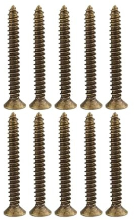 Brass Sink Head Phillips Self-Tapping Screws Antique Bronze/Gold DIY Wood Fasteners for Wood Fiberboard M2.5-M4(Antique,M4 X45mm 10PCS)