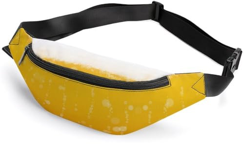JZemdybill Gürteltasche, Luftblasen und Bier, verstellbare Bauchtasche zum Laufen, Spazierengehen, Wandern, Bubbles and Beer, 36*15cm