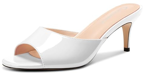 Castamere Femmes Rond Ouvert Bout Kitten Talon Heel Mules Chaussures Sandales Party Danse Dress Slip-on Sandales 6.5 CM Heels