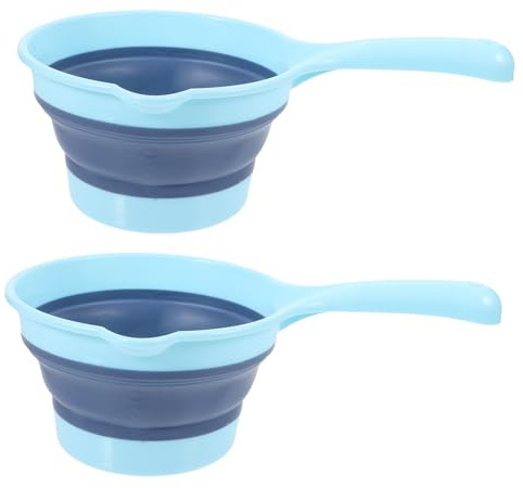 Ciieeo Long Handle Folding Water Scoop Portable Kitchen Bailer Hangable Water Ladle Large Capacity Easy Clean Foldable Ladles for Household Outdoor Use
