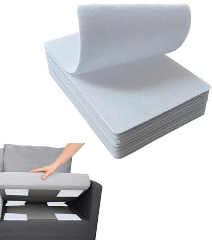 Eidoct Non Slip Cushion Pad Large Hook Loop Tape with Strong Adhesive Sofa Tape Hook Loop Sofa Cushion Grippers for Reducing Couch Cushion Sliding Keeping The Sofa Mattress Tidy (15x10cm White) (8)
