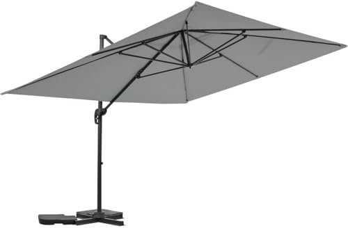 Parasol Jardin déporté en Aluminium Sky 4 - 3 x 4 m - Gris