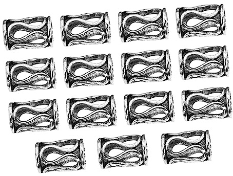 NOLITOY 15stücke Dreadlocks-ring aus Silber DIY Haarschmuck Haarflechtringe für Dreadlocks-flechtperlen Haarringe für Individuelle Frisuren