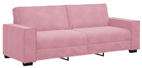 vidaXL Sofá de 3 plazas Terciopelo Rosa 180 cm, sofá, sofá de Tres plazas, sofá de 3 plazas de Terciopelo, sofá de Terciopelo