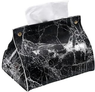 Copri scatola di fazzoletti Contenitore for fazzoletti in pelle sintetica con motivo marmorizzato, porta tovaglioli, scatola for fazzoletti, sacchetto for cosmetici, custodia organizer Scatola di fazz