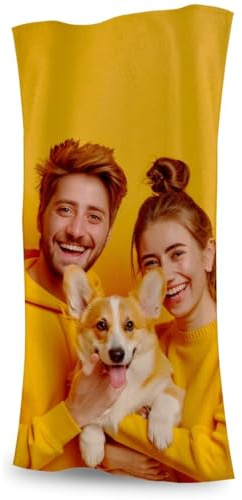DEREGALOOS Toalla Personalizada con Foto y Texto. Regalo Personalizado Original para Verano, Playa, Piscina o Viaje. Personaliza con Imagen o Texto. Secado Rápido. Ideal para Adultos y Niños.