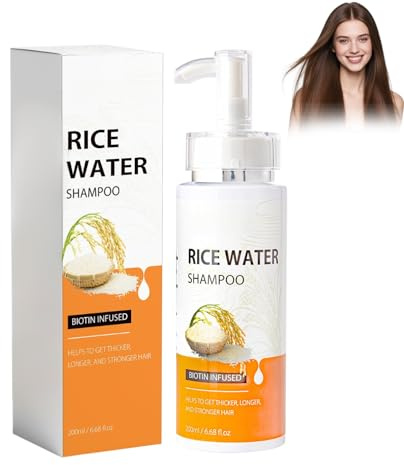 Wonsters 200ml Rice water shampoo, shampooing à l'eau de riz, shampooing à l'eau de riz pour la pousse des cheveux pour les cheveux qui s'amincissent et la chute des cheveux