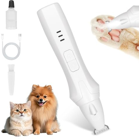 Haustierhaarschneider mit LED-Licht, Superleise/Wiederaufladbarer Pfotentrimmer, Kabellos Hund Pfoten Trimmer, für Reparatur Hund, Katze, Füße, Ohren, Gesicht, Körper, Füße