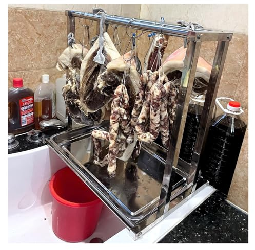 Grill Barbecue Rack Supporto per Carne sospeso Indipendente per ristoranti/Hotel/Celle frigorifere, Supporto per arrosti di Pollo/Anatre arrosto con Ganci, Supporto per(Height - 80cm (31 1/2in))