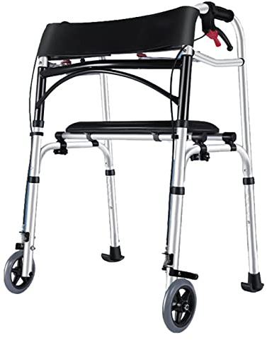 QHLMLL Andador de Movilidad Andador de 2 Ruedas Plegable para Personas Mayores, Ajustable, Ligero, portátil, para Interiores y Exteriores, para escaleras, Ayuda de Movilidad para discapacitados, B