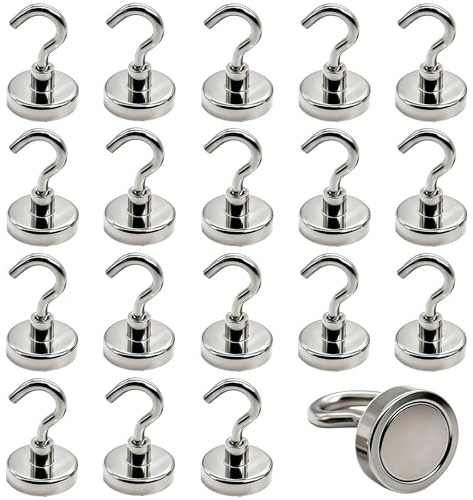 Juhuifu 18 Pcs Balloon Weights, Magnetic Holder Hooks for Helium Balloons, Silver Reusable Anchors for Wedding Birthday Anniversary Graduation Engagement Party Garden Event Decorations