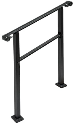 Corrimano nero in acciaio al carbonio, corrimano per scale a 3 livelli, per balconi, giardini, edifici residenziali/uffici, hotel