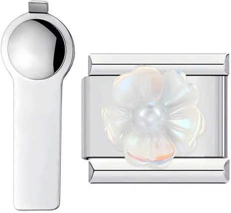 Charm Monde Floral Personnalisé – Accessoire de Bracelet Italien en Acier Inoxydable 9mm avec Outil d’Installation