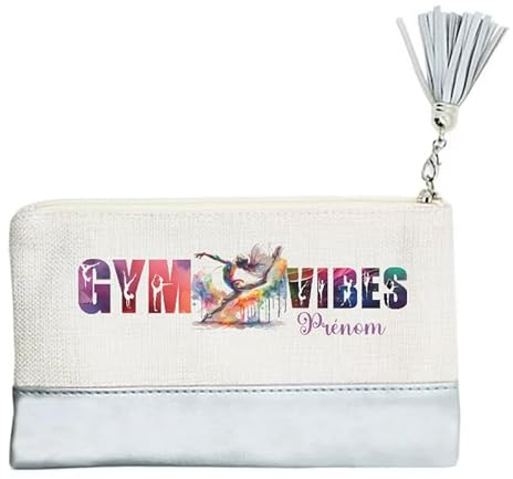 Pochette de Maquillage maniques Taperso Argent avec Motif Gym Vibes Personnalisable