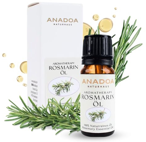 Anadoa Rosmarinöl 30 ml | 100% naturreines ätherisches Öl aus Rosmarinus officinalis | Für Aromatherapie, Haut- & Haarpflege