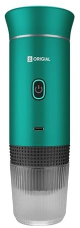 Origial Cafetera Portátil 3 en 1 para Cápsulas y Café Molido, 20 Bares, Batería 7500mAh, Compatible Nespresso y Dolce Gusto, para Viaje, Camping, Coche y Oficina, Verde