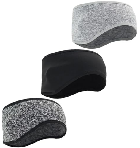 USHOBE 3pcs Winter Headband Set for Men Fleece Ear Protector and Forehead Warmer, Polyester Material for Warmth Retention and Reusable Use, for Outdoor Exercise and Cycling
