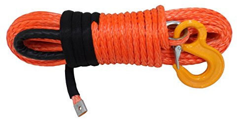 12mm* 30m sintético cabrestante,Synthetic Winch Rope for ATV UT,Offroad Replacement Winch Cable (anaranjado)