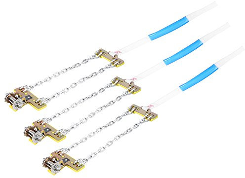 Qiilu 3pcs Cadena de Acero Antideslizante de Neumático Cadena de Clip de Neumático de Seguridad de Coche para Barro y Nieve(Medio)