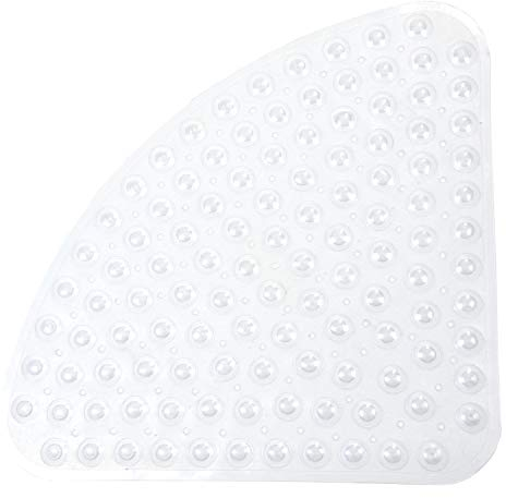 Bathsafe Sector - Tappetino angolare di sicurezza in gomma, antiscivolo, antibatterico, con ventosa, per doccia o vasca, 53 x 53 cm, trasparente