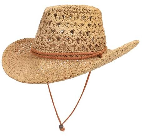 JINTN Men West Cowboy Hat Wide Brim Straw Bucket Hat Summer UV Protection Sun Hat Foldable Roll up Panama Fedora Hat Packable Straw Beach Travel Hat
