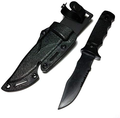 generica Airsoft Spare Parts CYMA Soft Rubber Plastic M37 Seal Pup Knife(Non-Sharp Fake Knife) with Sheath Black