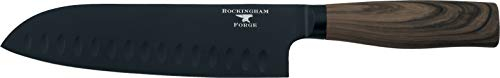 Rockingham Forge Forester Series 7 Santoku Knife - Stainless Steel Blade with Black Oxide Coating Ergonomic Wooden Handle Japanese Knife, RF-6183P