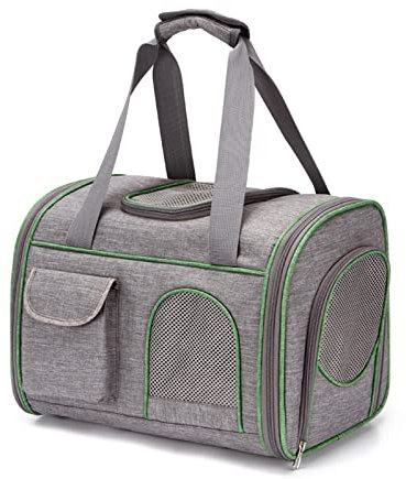 PETCUTE Transportbox für Hunde und Katzen,Katzenrucksack Hunderucksack,Atmungsaktiv Haustier Rucksack mit Herausnehmbarer Matte,Faltbar Katzentransportbox,Transportbox Hund für Reisen im Flugzeug