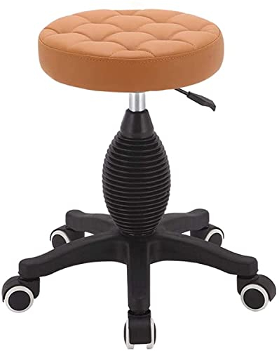Hocker auf Rädern Barhocker Beauty-Hocker, drehbarer Hocker, Barstuhl, Arbeitshocker, Friseurstuhl, Heben drehen, Friseur, Make-up, Nagelkunst (Farbe: Khaki) Das neue
