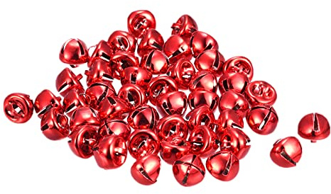 sourcing map 120 Stück Glöckchen, Metallglöckchen, 10mm Glöckchen, DIY, Rot | Basteln, Kleine Glocken, Schellen Handwerk Weihnachten Dekoration, Geschenkdeko Zum