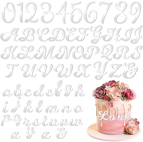 Cupcake-Topper aus Acryl, Zahlen, Alphabet, Cupcake-Topper, DIY-Namen, 0–9 Zahlen, A-Z, Buchstaben, Kuchendekoration, Dekorationen für Hochzeit, Geburtstag, Babyparty, Abschlussfeier, Partyzubehör