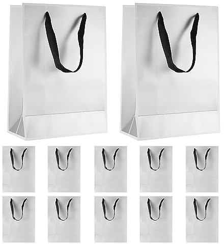 XiangJunly 10 Stück papiertüten, Geschenktaschen Einkaufstüten Beutel mit Griffen, Geburtstagsfeiern, Geschenke, Einkaufen, Einzelhandel, Geschenke Tüten