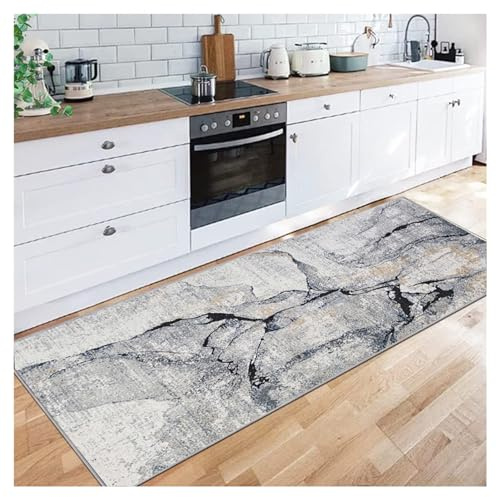Siunwdiy Grau Teppich Läufer Flur 1.5 Meterware,küchenläufer rutschfest waschbare Küchenteppiche,Teppich für Wohnzimmer Büro Schlafzimmer,Weihnachts deko Teppichläufer,120X300CM