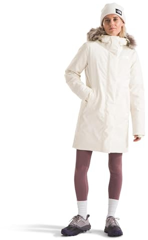 The North Face Women's Arctic Parka - Waterproof Shell, Recycled Down Insulation, & Adjustable Hood, White Dune, Small