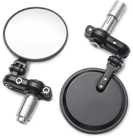 Motorrad Lenkerendenspiegel 2 TEILE/SATZ 22mm Universal Motorrad Spiegel Aluminium Schwarz Griff Bar End Rearview Außenspiegel Motor Zubehör Motorrad Rückspiegel