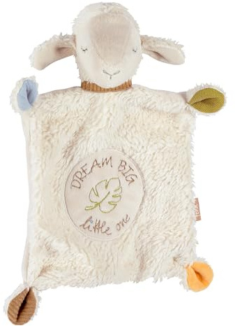 Fehn paño de Peluche Oveja Dream Big – Compañero de Juegos y Peluche de algodón de Cultivo ecológico - con Eslogan Bordado Personalizado - para bebés y niños pequeños a Partir de 0 Meses