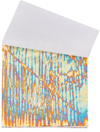 SUPERFINDINGS 50 Foglio di Carta in Foglia di Metallo con Motivi Foglia di Lamina Variegata Blu Imitazione Lamina d'oro Fogli di Foglia d'oro per Dipinti per Unghie Fai da Te Artigianato Cornici