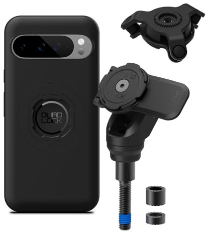 Quad Lock Handlebar Clamp PRO Motorcycle Phone Mount with Vibration Dampener and MAG Phone Case for Pixel 9 Pro XL