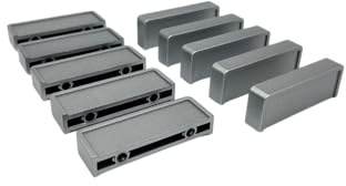 KLAMA 10 Möbelgriffe/Griffleiste Kunststoff Lochabstand 32 mm silberfarben