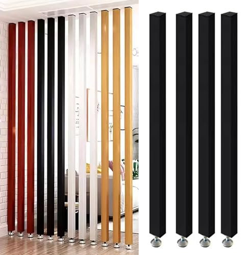 4 quadratische Pfostenteiler aus Aluminium, ideal für Flur, Eingang, Badezimmer, Küche, Studio, Wohnung, wählen Sie aus 2, 3, 4, 5, 6, 7 oder 8 Ft hoch, C 4 Stück, 140 cm