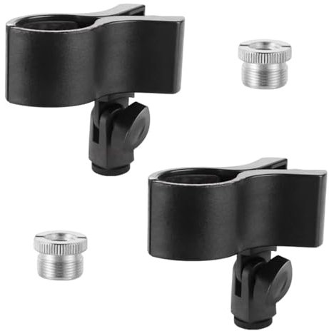 2 Sätze Schwarze Mikrofonhalter, Verstellbarer Mikrofonständer, Mikrofonbefestigungswerkzeug, Mikrofonzubehör