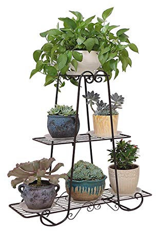KHLMSRXJ Classico portafiori in Metallo per terrazza, portafiori da Terra, può Contenere 6 Tipi di Piante, portavasi (Colore: Bronzo)