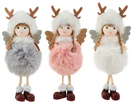 Zerodeko 3stücke Engelanhänger Aus Plüsch Und Weihnachtsanhänger Stoffkunstanhänger Hübsche Engeldekorationen Für Weihnachten