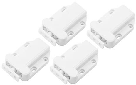 NUOBESTY 4pcs Self-Locking Device Push Catch Latch for Cabinet Spring Catch Bounce Lock Function Easy to Install for Kitchen Bathroom Cupboard