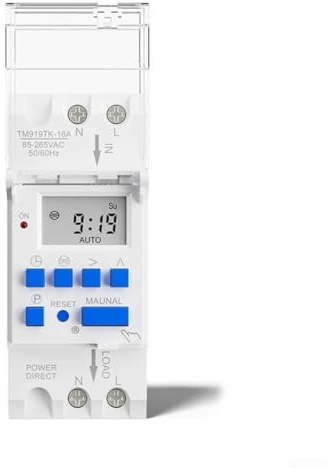 Eawfgtuw Timer digitale TM919TK Controllo astronomico Alba Tramonto Timer con Impostazioni Longitudine Latitudine 3200W 16A Interruttore di Alimentazione per Illuminazione Interna Esterna