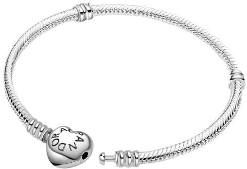 ZHUOMOT Charms Armband Silber 925 Damen, Moments Charm Armband Herz 18CM
