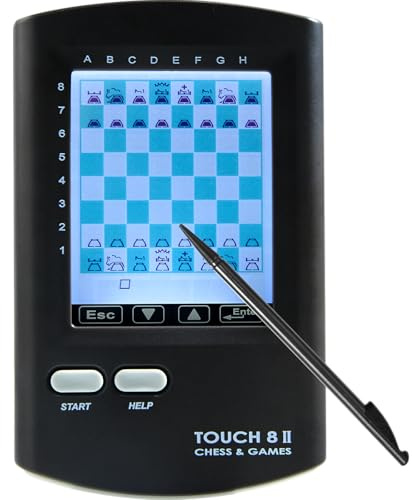 CNSENIOR Scacchiera elettronica portatile, 8 in 1 con Ai Training, schermo HD da 7,4 cm, scacchi da viaggio portatile per bambini e adulti, oltre 220 giochi